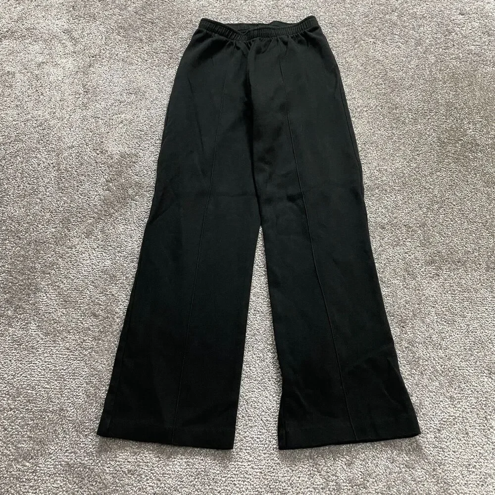 Cathy Daniels Sweatpants Womens Small Black Solid Lounge Elastic Waist 23x27